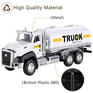 G.C 3 Pack Diecast Transport Vehicles Truck Toys Set Garbage Truck Tanker Truck Delivery Truck 1:50 Scale Pull Back Metal Model Car Toys for Boys