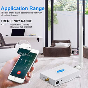AT&T Cell Phone Signal Booster 4G LTE Band12 /17 700Mhz US Cellular T-Mobile ATT Cell Signal Booster Boost Data+Voice Mobile Signal Booster AT&T Cell Phone Signal Amplifier with Antenna Kit for Home