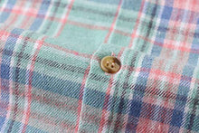 Load image into Gallery viewer, Girls Flannel Shirts Long Sleeve Girls Button Down Shirt Kids Western Shirts Cute Shirts for Girls Plaid Shirt for Girls Spring Shirts Light Blue
