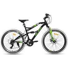 Load image into Gallery viewer, Hiland 26 Inch Mountain Bike MTB Bicycle with 18 Inch Full-Suspension Steel Frame Kickstand Disc-Brake Suspension Fork Cycling Urban Commuter City Bicycle Black Green
