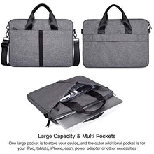Load image into Gallery viewer, 15.6 Inch Laptop Sleeve Shoulder Bag Waterproof Briefcase Handbag for HP Envy X360/Pavilion 15.6, Acer Aspire/Chromebook 15, Dell Inspiron 15, Lenovo Yoga 730 15.6, ASUS MSI 15.6 Carrying Case, Gray
