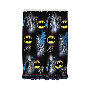 Franco Kids Room Window Curtain Panels Drapes Set, 82 in x 63 in, Batman