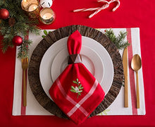 Load image into Gallery viewer, DII Embroidered Corner Christmas &amp; Holiday Tabletop Collection, Napkin Set, Mistletoe 6 Piece
