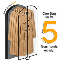 Load image into Gallery viewer, SAY HO UM Breathable 54 Inch Knee Long Dress, Coat and Fur Storage Garment Bag for Women | Heavy Duty Durable Cover with 5 Inch Gusset | Foldable Hanging Multiple Clothes Protector
