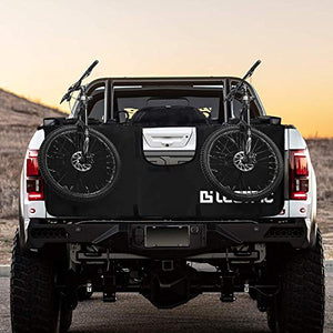 LEETPIC Tailgate Bike Pads for 61" Full-Sized Truck Tailgate with Secure Bike Frame Straps Carry up to Six Bikes, Tailgate Bike Cover with Utility Ring