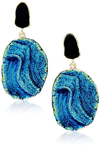 14k Gold Plated Imitation Agate Acrylic Resin Earrings Starry Sky Dangle Earrings with Stud for Valentines/Mothers-Day, Birthday, Day,Women/Girl Gift