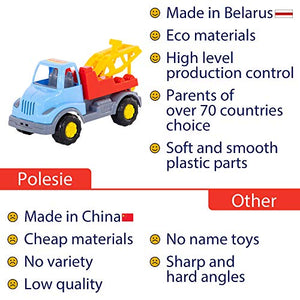 Tow Truck Toys for Boys - Car Carrier Truck Toy - Construction Vehicle Toys for Toddlers by POLESIE -Blue/Red