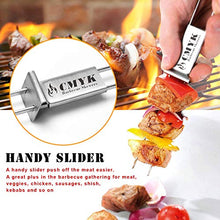 Load image into Gallery viewer, CMYK Barbecue Skewers, 6-Pack 13&quot; Stainless Steel Grilling Skewers with Slider, Reusable Metal BBQ Shish Kebab Skewer Sticks

