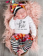 Load image into Gallery viewer, Newborn Baby Girl Clothes Im New Here Infant Newborn Outfit Cute Baby Girl Outfits 4PC Set 0-3 Months
