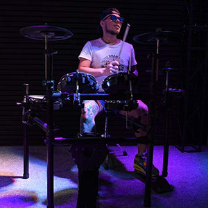 Donner DED-200 Electric Drum Set Electronic Kit with Mesh Head 8 Piece, Drum Throne, Sticks Headphone and Audio Cable Included, More Stable Iron Metal Support Set