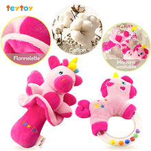 Load image into Gallery viewer, teytoy 2pcs Soft Baby Rattles, Pink Horse &amp; Angel Pig Baby Girl Toy 3 6 9 12 Month Baby Shower
