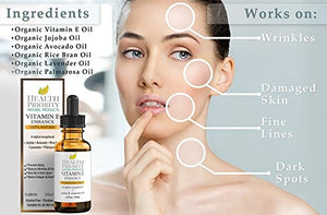 100% Natural & Organic Vitamin E Oil For Your Face & Skin, Lavender Scented - 15,000/30,000 IU - Reduces Wrinkles & Fade Dark Spots. Raw Vit E Extract Sunflower. (Unscented- 1 Fl Oz (1 pack))