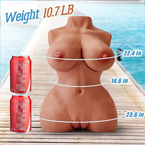 11LB Brown Sex Doll with Torso and Big Boob, GOYHA Male Sex Toy for Vagina Anal Breast Play, Pussy Ass Masturbator Toys Brown Realistic Sex Dolls for Men Pleasure