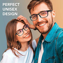 Load image into Gallery viewer, Stylish Blue Light Blocking Glasses for Women or Men - Ease Computer and Digital Eye Strain, Dry Eyes, Headaches and Blurry Vision - Instantly Blocks Glare from Computers and Phone Screens w/Case
