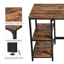 Load image into Gallery viewer, VASAGLE Computer Desk, 55-Inch Writing Desk, with 2 Shelves on Left or Right, Stable Steel Frame, Easy Assembly, Rustic Brown and Black ULWD55X
