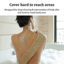 Load image into Gallery viewer, Natural Back Scrubber for Shower for Men and Women - Set of Hemp Back Washer &amp; Exfoliating Glove for Body- Long Back Sleeve with Scrub Mitten for Deep Cleaning &amp; Skin Relax

