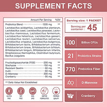 Load image into Gallery viewer, Probiotics-for-Women Prebiotics-and-Probiotics-Powder, 100-Billion-CFUs 45-Day-Supply, Women&#39;s-Probiotic with D-Mannose and Cranberry for Urinary Tract/Gut/ Digestive Health/Weight Management
