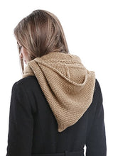 Load image into Gallery viewer, Bellady Winter Knit Hooded Scarf Pullover Headscarf Hoodie Hat,Camel
