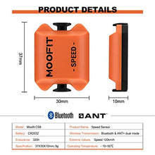 Load image into Gallery viewer, moofit Bluetooth &amp; ANT+ Cycling Speed Sensor IP67 Waterproof Wireless Bike Speed Sensor for Wahoo, Zwift, Elite HRV, Endomondo, Peloton, Rouvy, and Cycling Computer
