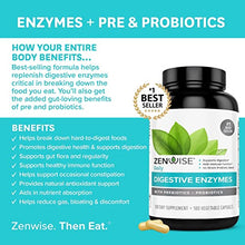 Load image into Gallery viewer, Zenwise Health Digestive Enzymes Plus Prebiotics &amp; Probiotics Supplement, 180 Servings, Vegan Formula for Better Digestion &amp; Lactose Absorption with Amylase &amp; Bromelain, 2 Month Supply
