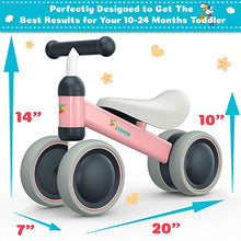 Load image into Gallery viewer, Baby Balance Bike - Baby Bicycle for 6-24 Months, Sturdy Balance Bike for 1 Year Old, Perfect as First Bike or Birthday Gift, Safe Riding Toys for 1 Year Old Boy Girl Ideal Baby Bike (Pink)
