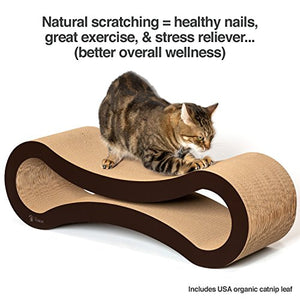 PetFusion Cat Scratcher Lounge - Walnut Brown, 1 Level (PF-CL1)