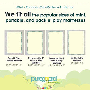 Pack n Play Mattress Pad | Mini Crib Waterproof Protector | Padded Cover for Graco Playard Matress | Fits All Baby Portable Cribs, Play Yards and Foldable Mattresses