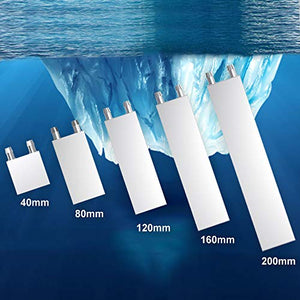 DIYhz Aluminum Water Cooling Block, Liquid Water Cooler Heat Sink System for PC Computer CPU Graphics Radiator Heatsink Endothermic Head Silver 2pcs(40mm x 40mm x 12mm)