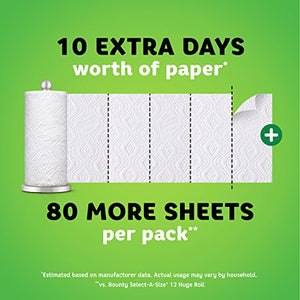 Bounty Quick-Size Paper Towels, White, 16 Family Rolls = 40 Regular Rolls