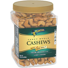 Load image into Gallery viewer, PLANTERS Fancy Whole Cashews with Sea Salt, 33 oz. Resealable Jar - Snack for Adults Made with Simple Ingredients - Good Source of Essential Nutrients - Kosher
