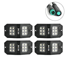 Load image into Gallery viewer, SUNPIE Upgraded 210 Degrees Wide Angle RGBW LED Rock Lights 4 Pod Lights with Phone App/Remote Control &amp; Timing &amp; Music Mode &amp; Flashing &amp; Automatic Control Neon Lights Under Off Road Truck SUV ATV
