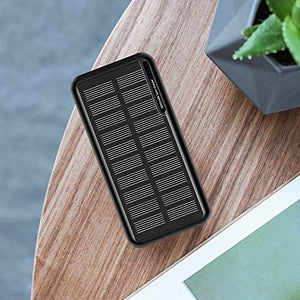 Solar Power Bank 30,000mAh, Minrise Portable Charger, Solar Charger Power Bank with 2 USB Outputs, External Battery Pack for Outdoor Activities Compatible for iPhone, Smartphones etc.