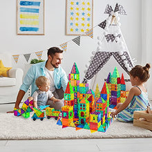 Load image into Gallery viewer, BMAG Magnetic Tiles, 3D Magnet Building Blocks for Kids Toddlers, Stacking Montessori Toys for Children, STEM Preschool Educational Learning Construction Toys for Boys Girls with 2 Cars
