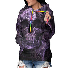 Load image into Gallery viewer, Casual Long Sleeves Dark Skull Evil Hooded Sweatshirt with Kangaroo Pockets, Fit Hoodie Tunic Top Blouse for Cycling Fishing Travel
