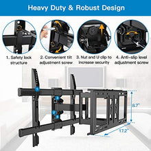 Load image into Gallery viewer, PERLESMITH TV Wall Mount Bracket Full Motion Dual Articulating Arm for Most 37-70 Inch LED, LCD, OLED, Flat Curved TVs up to 132lbs VESA 600×400 with Tilt, Swivel and Rotation - PSLFK1
