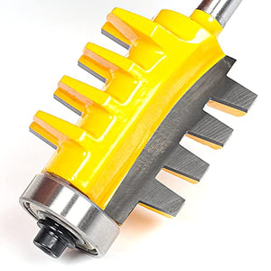Kowood 1/4" Shank Reversible Finger Glue Joint Router Bit for Woodworking. Bearing Finger Joint for DIY Door Table Cabinet Shelve Furniture