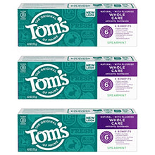 Load image into Gallery viewer, Tom&#39;s of Maine Whole Care Natural Toothpaste with Fluoride, Spearmint, 4 oz. 3-Pack (Packaging May Vary)
