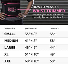 Load image into Gallery viewer, Sweet Sweat Waist Trimmer - Black/Pink (Medium) | Premium Waist Trainer Sauna Belt for Men &amp; Women
