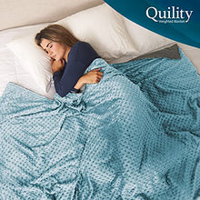 Load image into Gallery viewer, Quility Weighted Blanket with Soft Cover - 30 lbs King Size Heavy Blanket for Adults - Heating &amp; Cooling, Machine Washable - (86" X 92") (Dark Grey and White Pattern)
