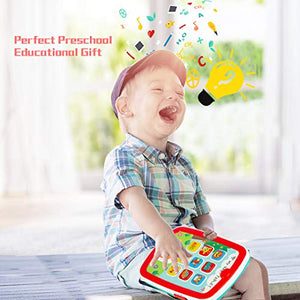 HISTOYE Baby Learning Toys Tablets for 1 + Year Old,Toddlers Educational Toys Learn to Talk, Electronic Learning Pad for 1 2 Years Old, ABC, 123, Sounds and Lights Smart Tablet for Toddlers