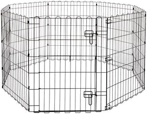 AmazonBasics Foldable Metal Pet Dog Exercise Fence Pen With Gate - 60 x 60 x 30 Inches