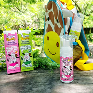 Snow Buddy Kids Bubble Toothpaste Foam with Mint Flavor, Anticavity Low Fluoride (452ppm) Foaming Toothpaste and Mouthwash for Dental Care 45ml (1.52 fl.oz)