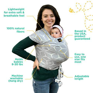 Lightweight My Honey Wrap - Natural and Breathable Baby Carrier Sling for Infants and Babies - 4 Color Options