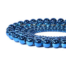 Load image into Gallery viewer, Hematite Natural Stone Faceted Round Loose Beads Semi Gemstone Healing Power Energy Stone for Jewelry Making DIY Necklace Bracelet Making Strand 15.5" (AAAAA-Blue Hematite, 10mm)
