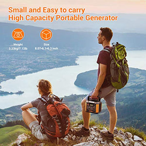 Portable Camping Generator, 330W/78000mAh Portable Power Station, CPAP Battery Power Supply,Solar Generator with110V AC, 12V/10A DC,QC3.0 &TypeC, Wireless Charger,SOS Light for Travel Home Emergency