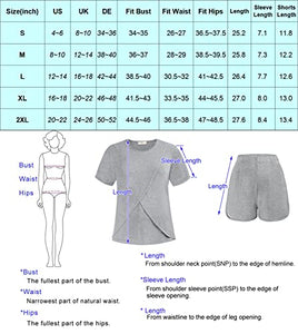 Maternity Pajama Sets Loose Labor Delivery Nursing Sleepwear Cross Double Collar Pjs Pregnancy Breastfeeding Loungewear Light Grey