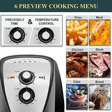 Load image into Gallery viewer, Secura Air Fryer XL 5.3 Quart 1700-Watt Electric Hot Air Fryers Oven Oil Free Nonstick Cooker w/Additional Accessories, Recipes, BBQ Rack &amp; Skewers for Frying, Roasting, Grilling, Baking (Silver)
