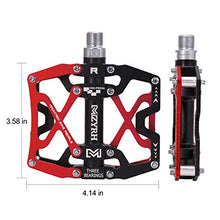 Load image into Gallery viewer, MZYRH Mountain Bike Pedals, Ultra Strong Colorful CNC Machined 9/16" Cycling Sealed 3 Bearing Pedals(Red 3 Bearings)
