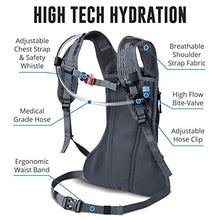 Load image into Gallery viewer, Vibrelli Hydration Pack &amp; 2L Hydration Water Bladder - High Flow Bite Valve - Hydration Backpack with Storage - Lightweight Running Backpack, Also for Cycling, Hiking, Ski, Snow for Men, Women &amp; Kids
