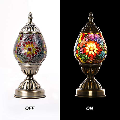 Load image into Gallery viewer, Marrakech Turkish Table Lamp Christmas Decorations Gift Mosaic Glass Egg Shaped Bedside Lamp Moroccan Lantern Desk Night Light Lamps for Living Room Bedroom